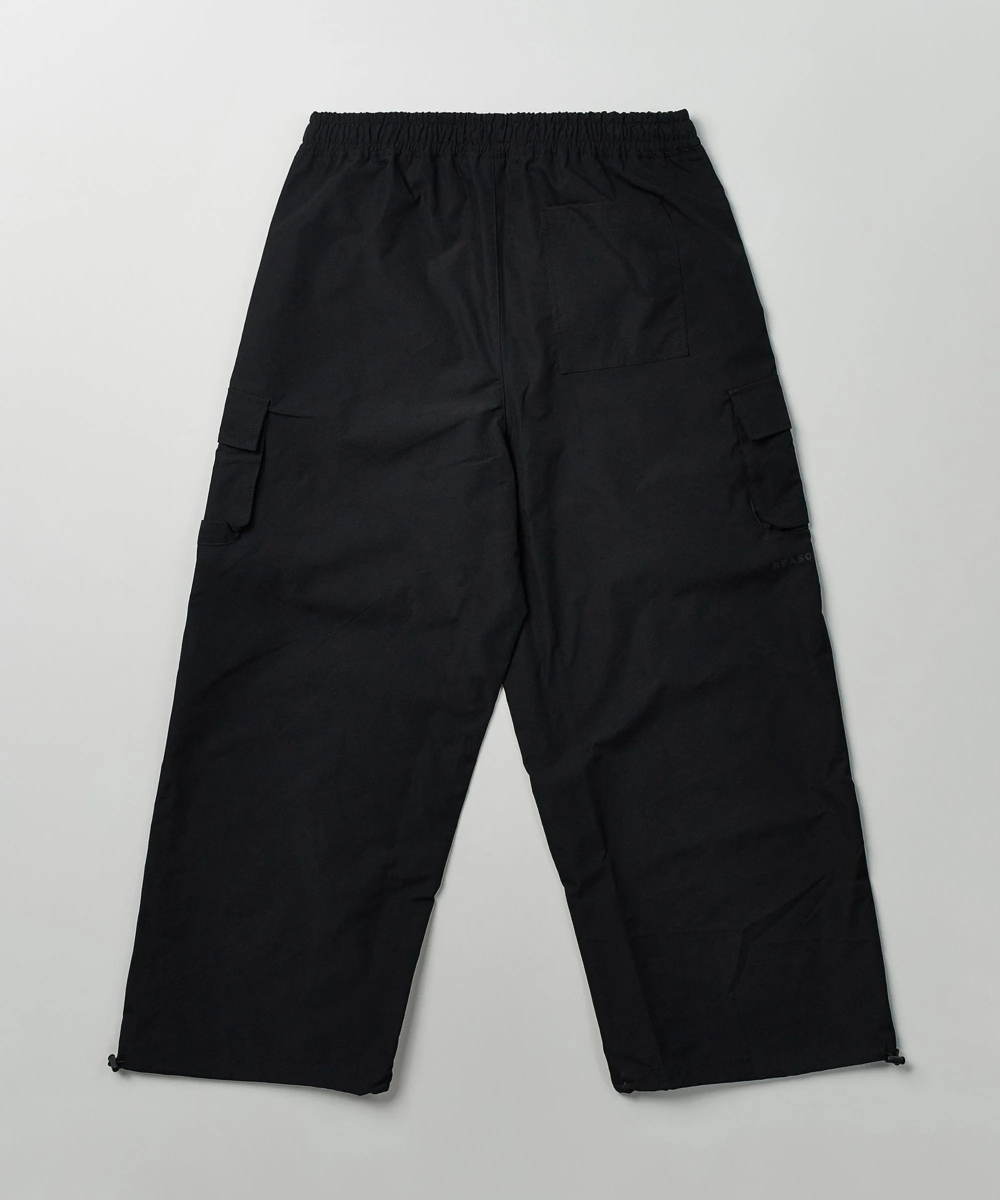 Infantry Parachute Wide Leg Nylon Pants - Black