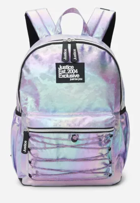 Iridescent Crisscross Bungee Cord Backpack