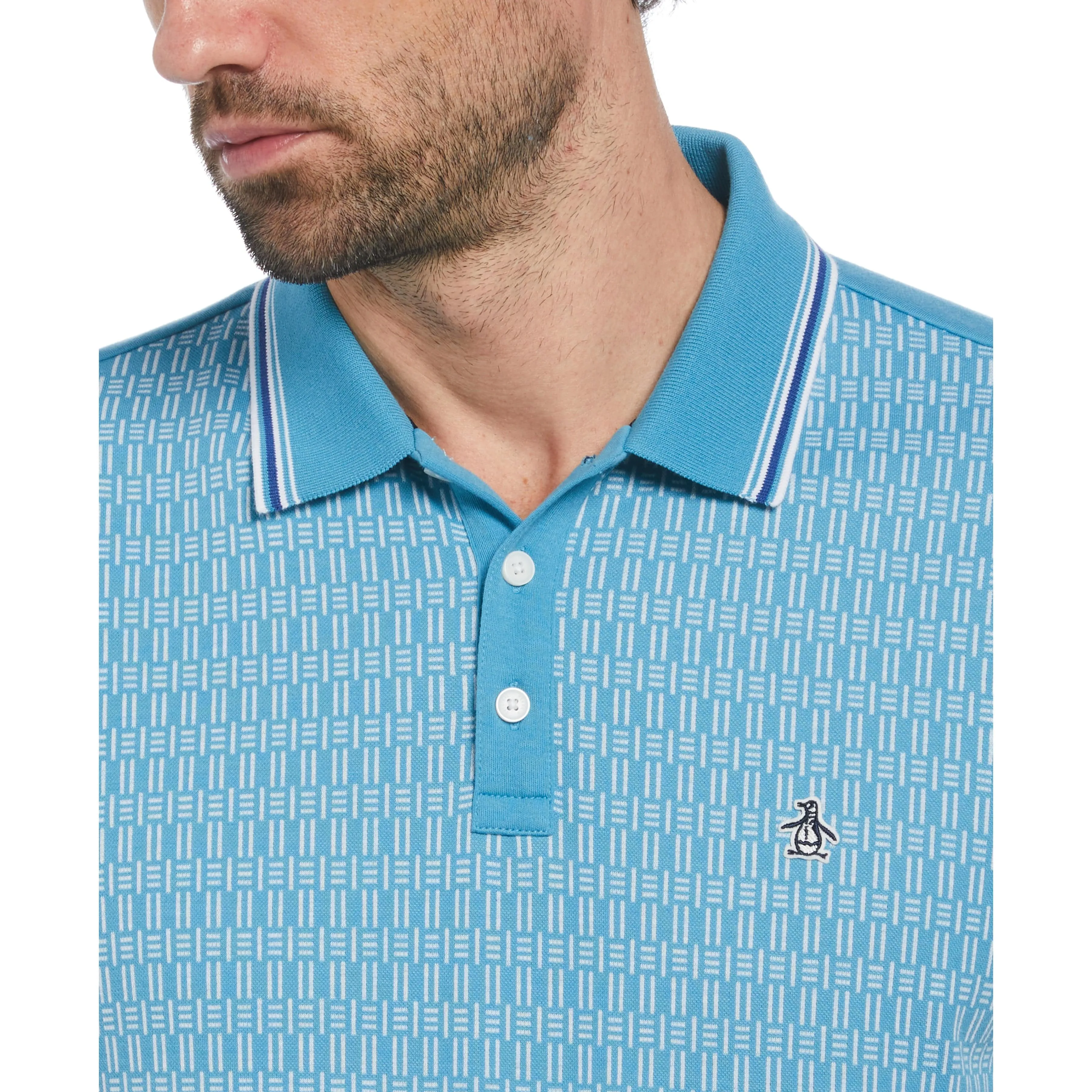 Jacquard Mini Lines Front Polo