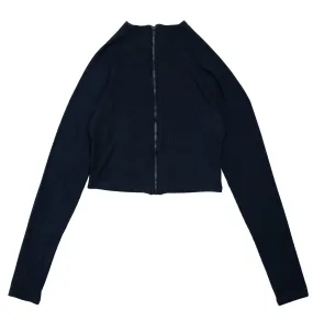 Joah Brown Crop Zip Long Sleeve 'Vintage Navy'