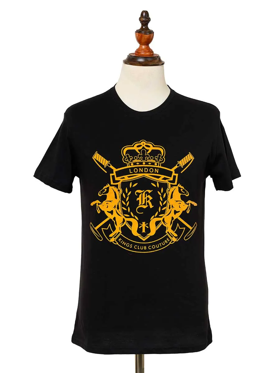 Kings Club Couture T Shirt Crew Nack Black London KCTSCL06