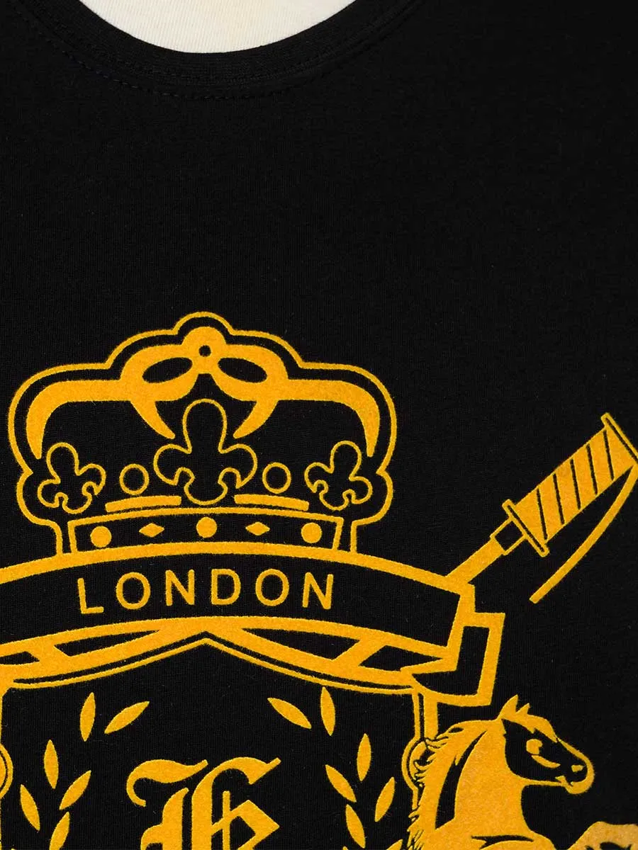 Kings Club Couture T Shirt Crew Nack Black London KCTSCL06