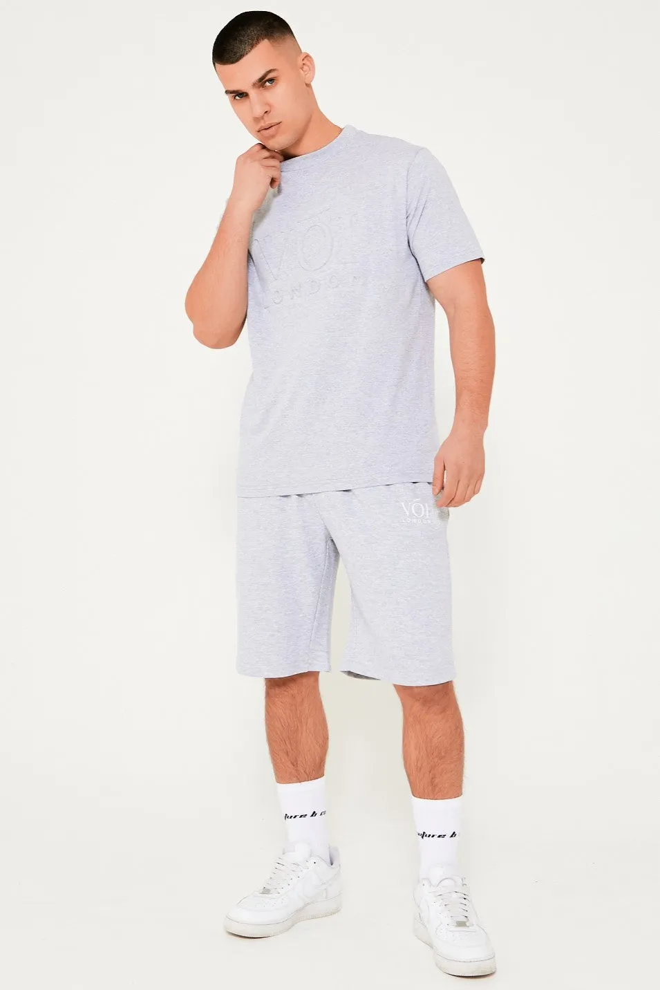 Langdon Park T-Shirt & Short Set - Grey