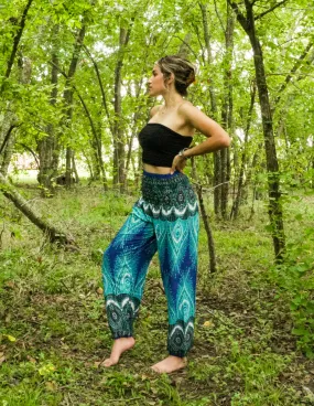 Light Blue Royal Peacock Harem Pants