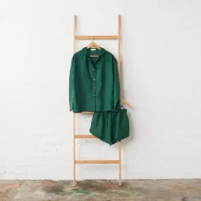 Linen Shirt & Short Set - Forest Green