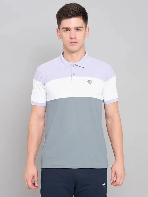 Men Colorblock Slim Fit Polo T-shirt with MATPIQ