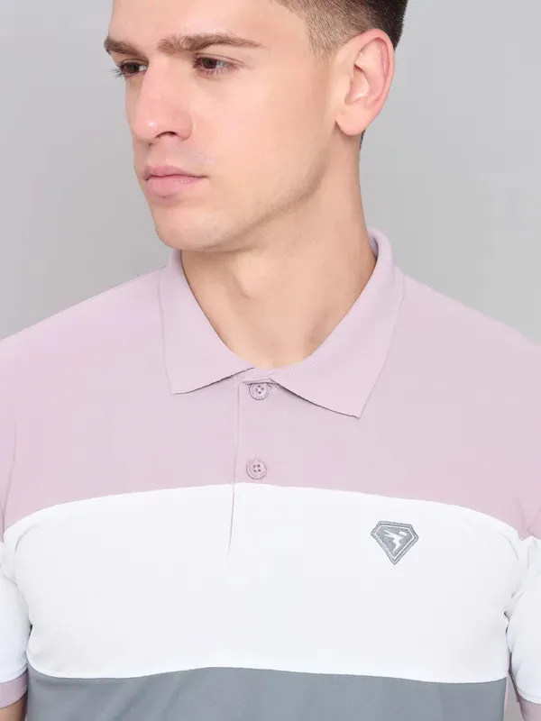 Men Colorblock Slim Fit Polo T-shirt with MATPIQ