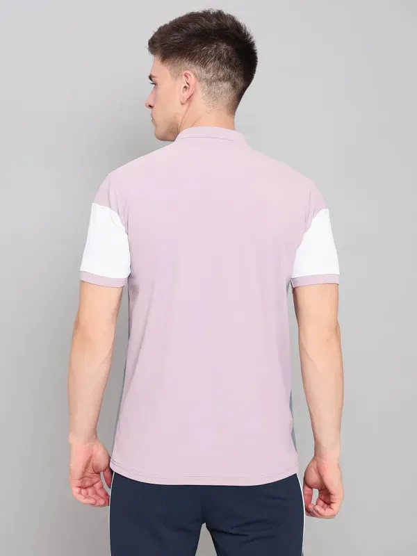 Men Colorblock Slim Fit Polo T-shirt with MATPIQ