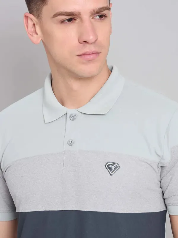 Men Colorblock Slim Fit Polo T-shirt with MATPIQ