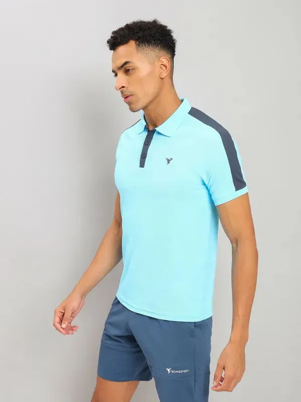 Men Colorblock Slim Fit Polo T-shirt with MATPIQ