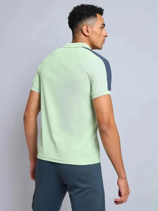 Men Colorblock Slim Fit Polo T-shirt with MATPIQ