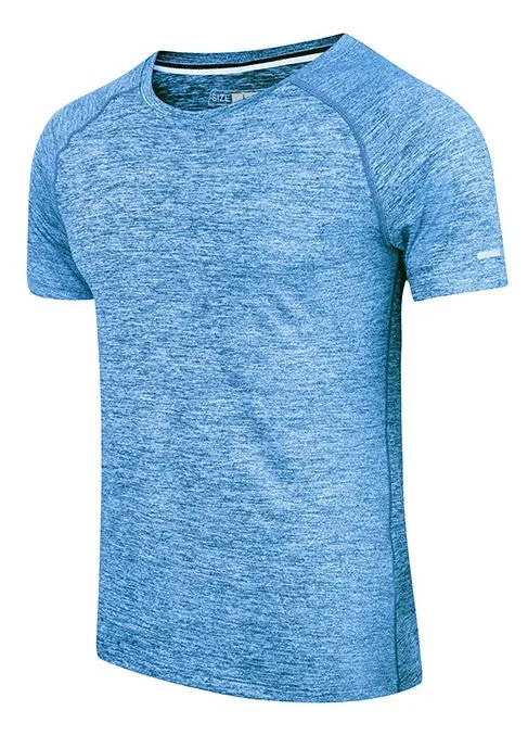 Men Short Sleeve Quick Dry Athletic Gym Active T Shirt Moisture Wicking Top | 6098