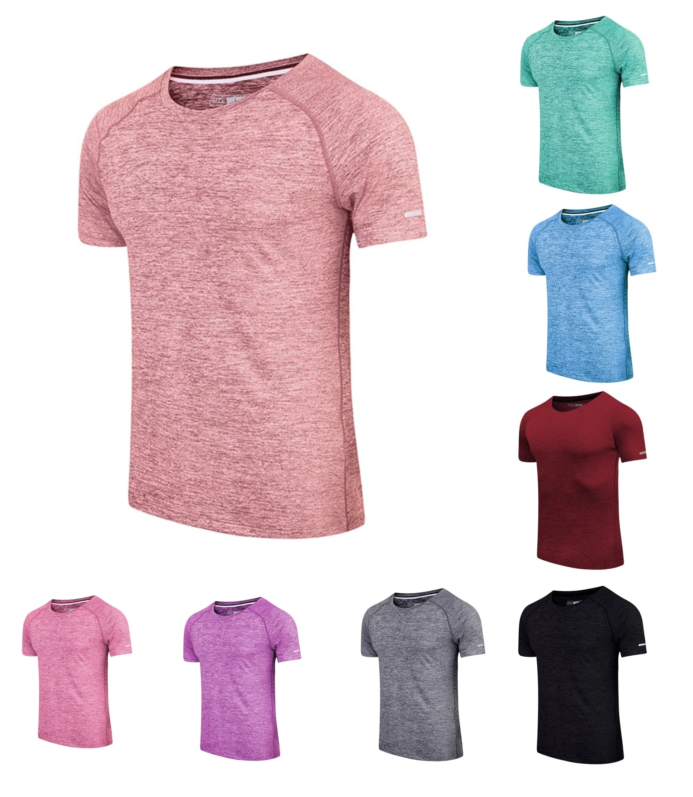 Men Short Sleeve Quick Dry Athletic Gym Active T Shirt Moisture Wicking Top | 6098