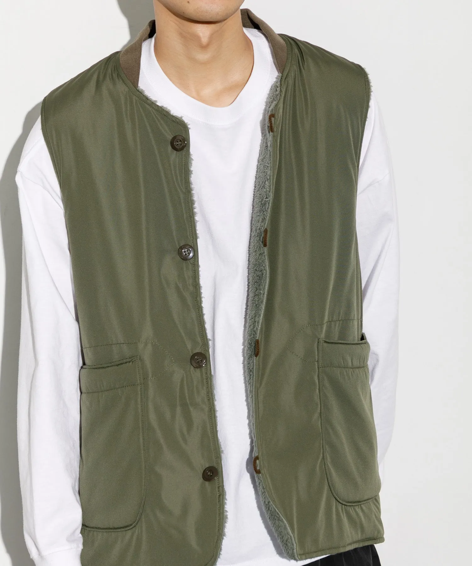 【MEN】ARMY TWILL DENIM  PE WEATHER REVERSIBLE VEST