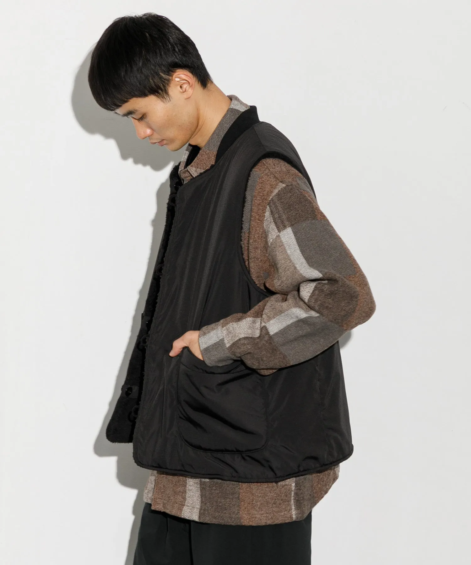 【MEN】ARMY TWILL DENIM  PE WEATHER REVERSIBLE VEST