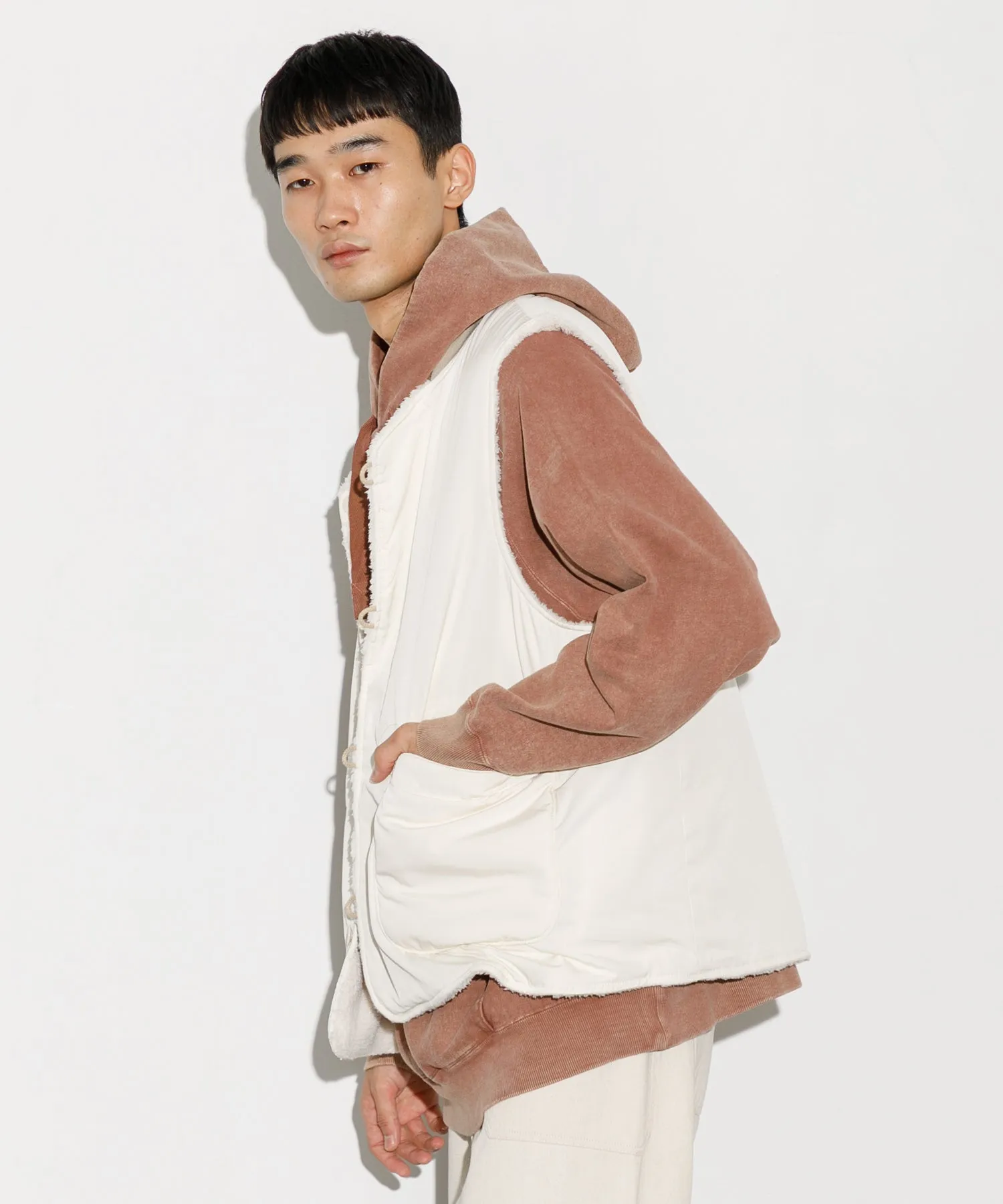 【MEN】ARMY TWILL DENIM  PE WEATHER REVERSIBLE VEST