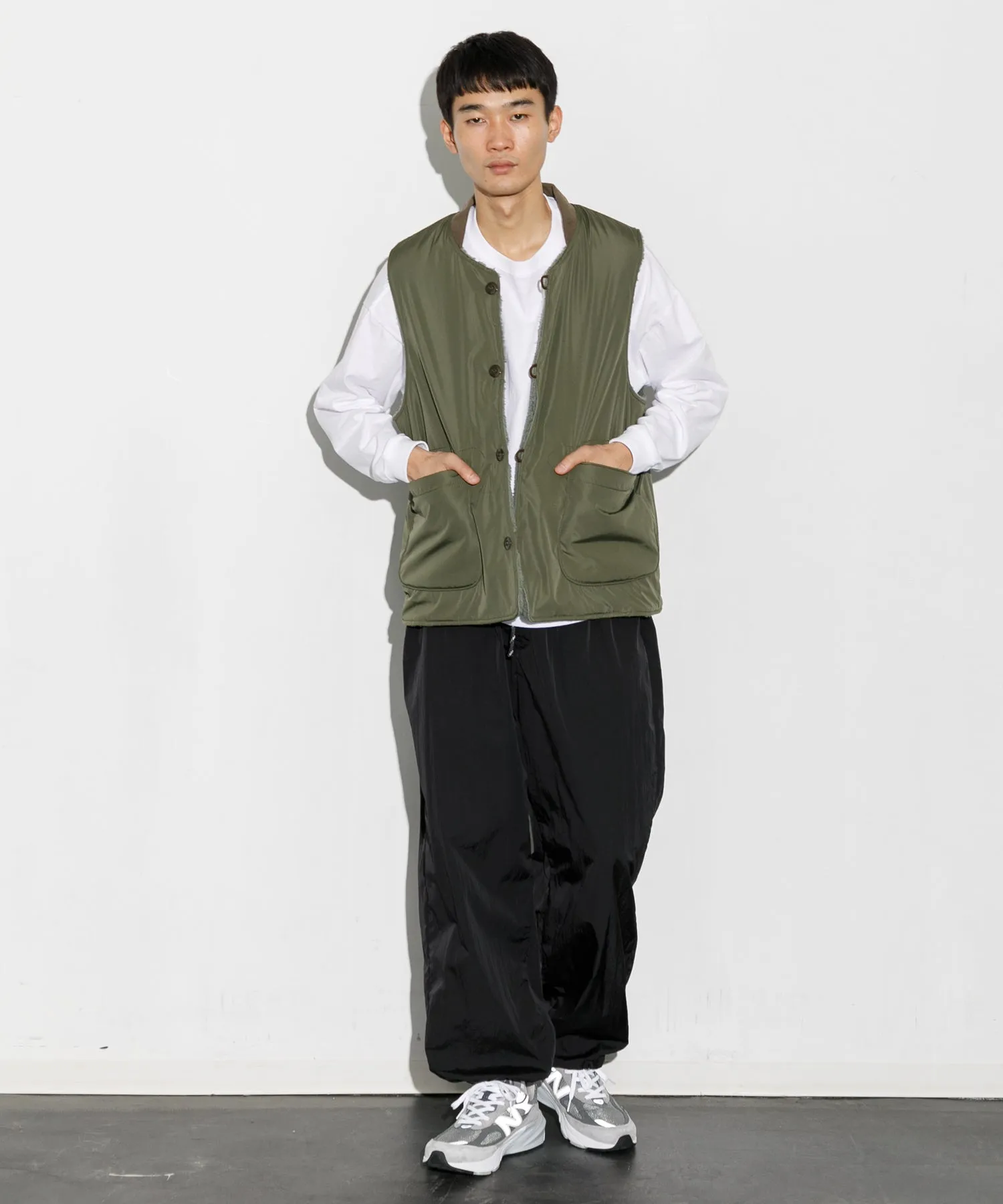 【MEN】ARMY TWILL DENIM  PE WEATHER REVERSIBLE VEST