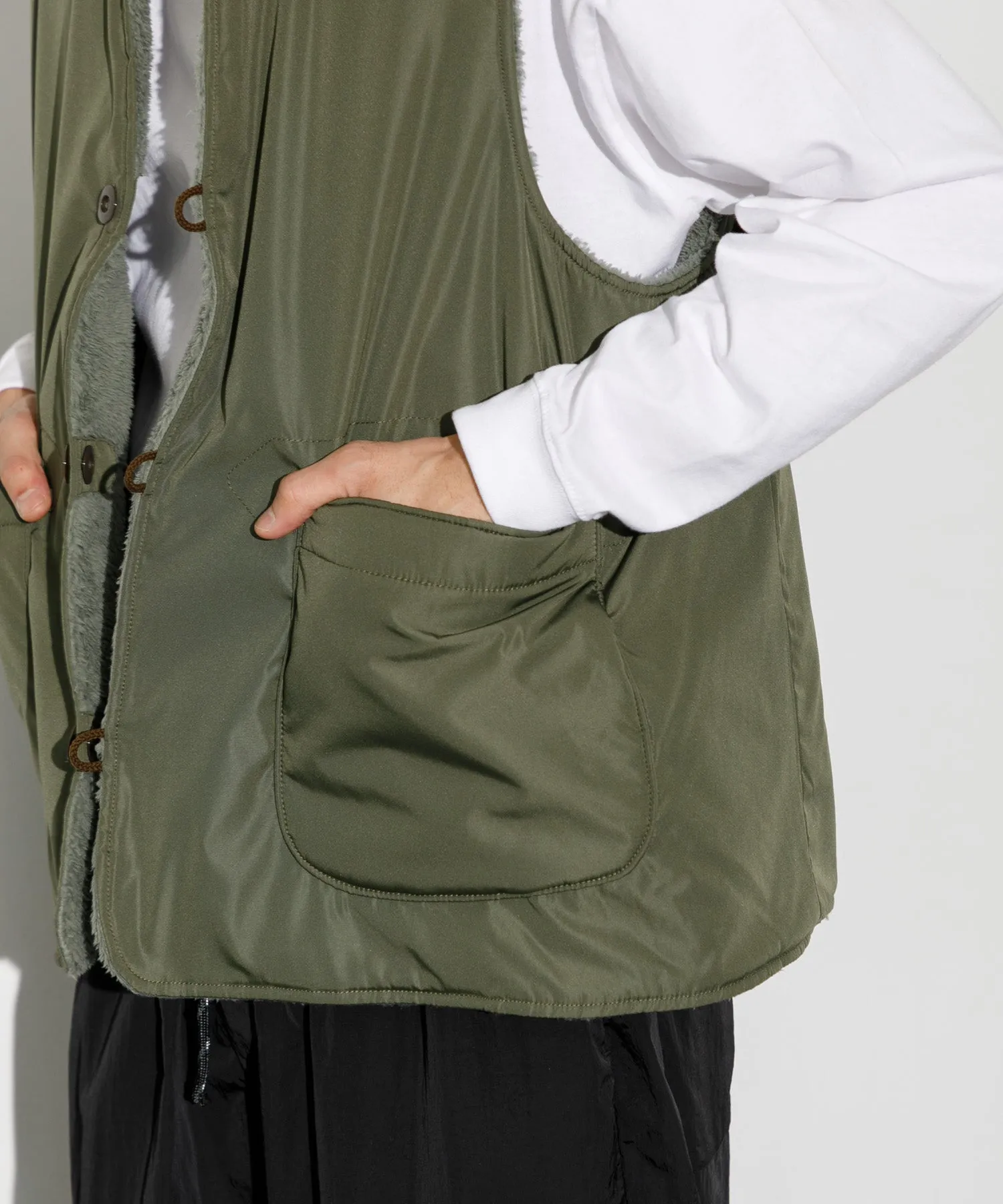 【MEN】ARMY TWILL DENIM  PE WEATHER REVERSIBLE VEST