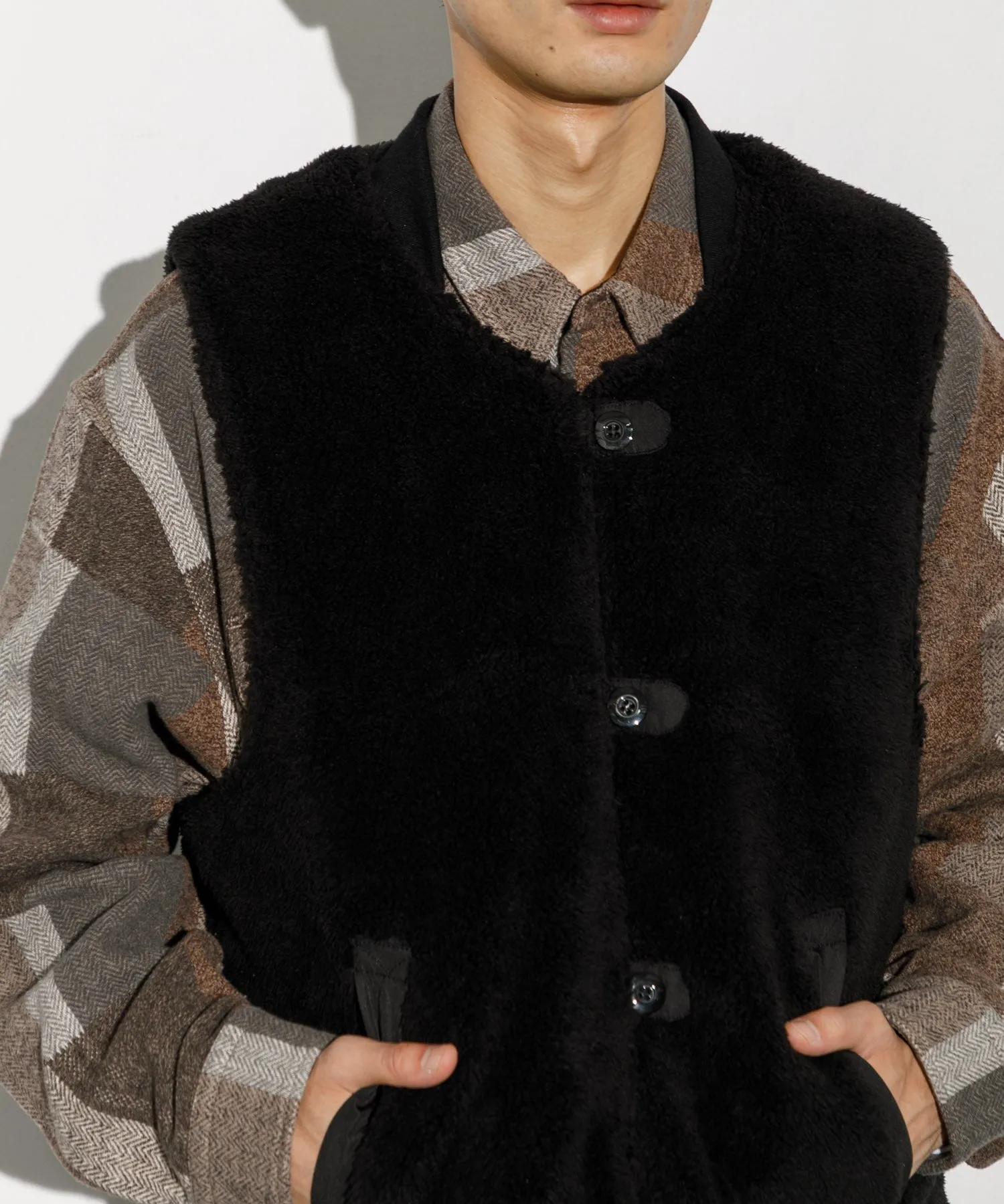 【MEN】ARMY TWILL DENIM  PE WEATHER REVERSIBLE VEST