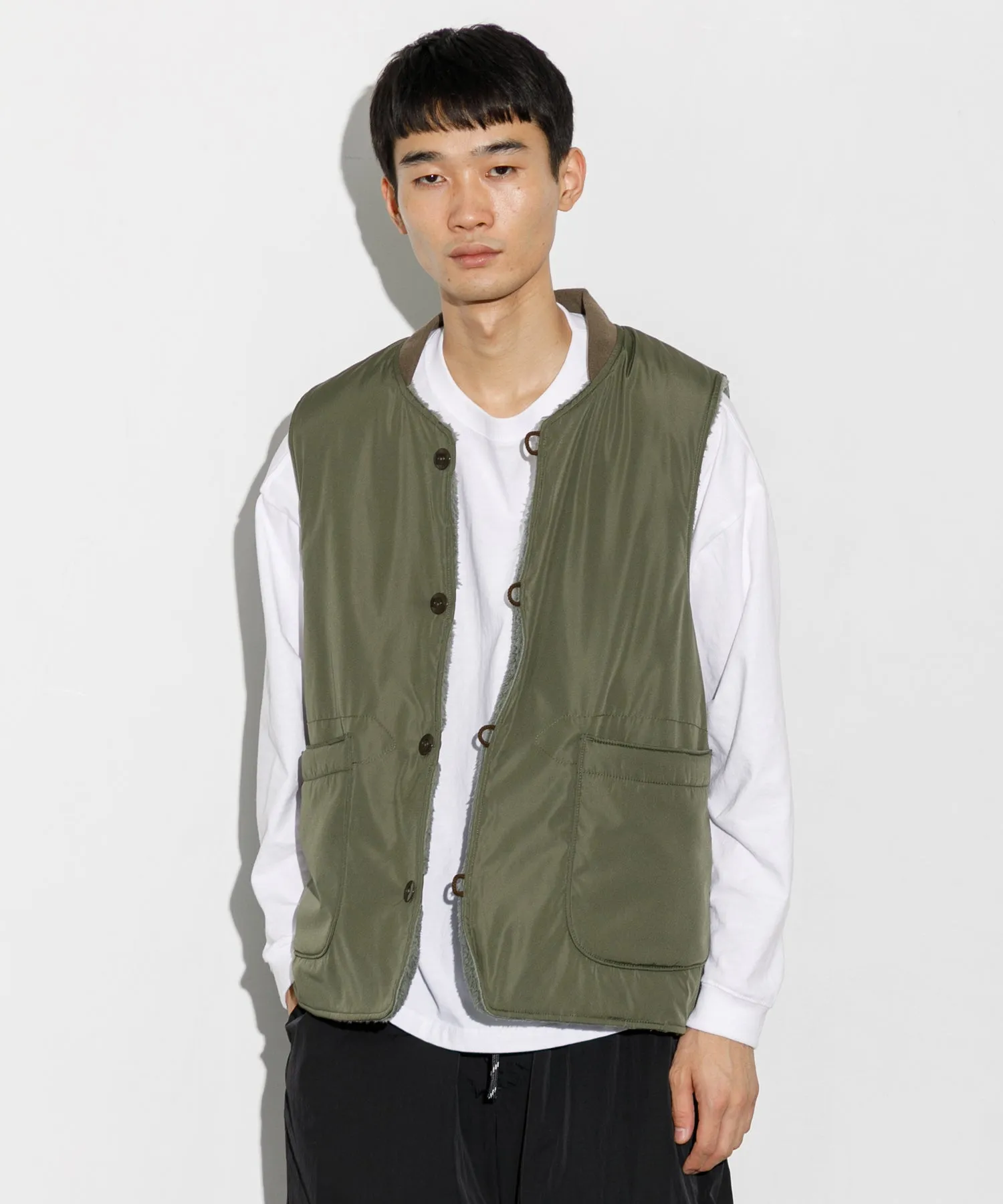 【MEN】ARMY TWILL DENIM  PE WEATHER REVERSIBLE VEST