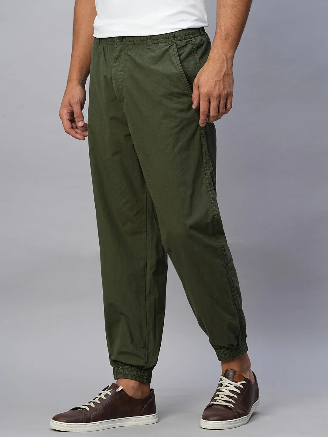 Men's Green Cotton Jogger