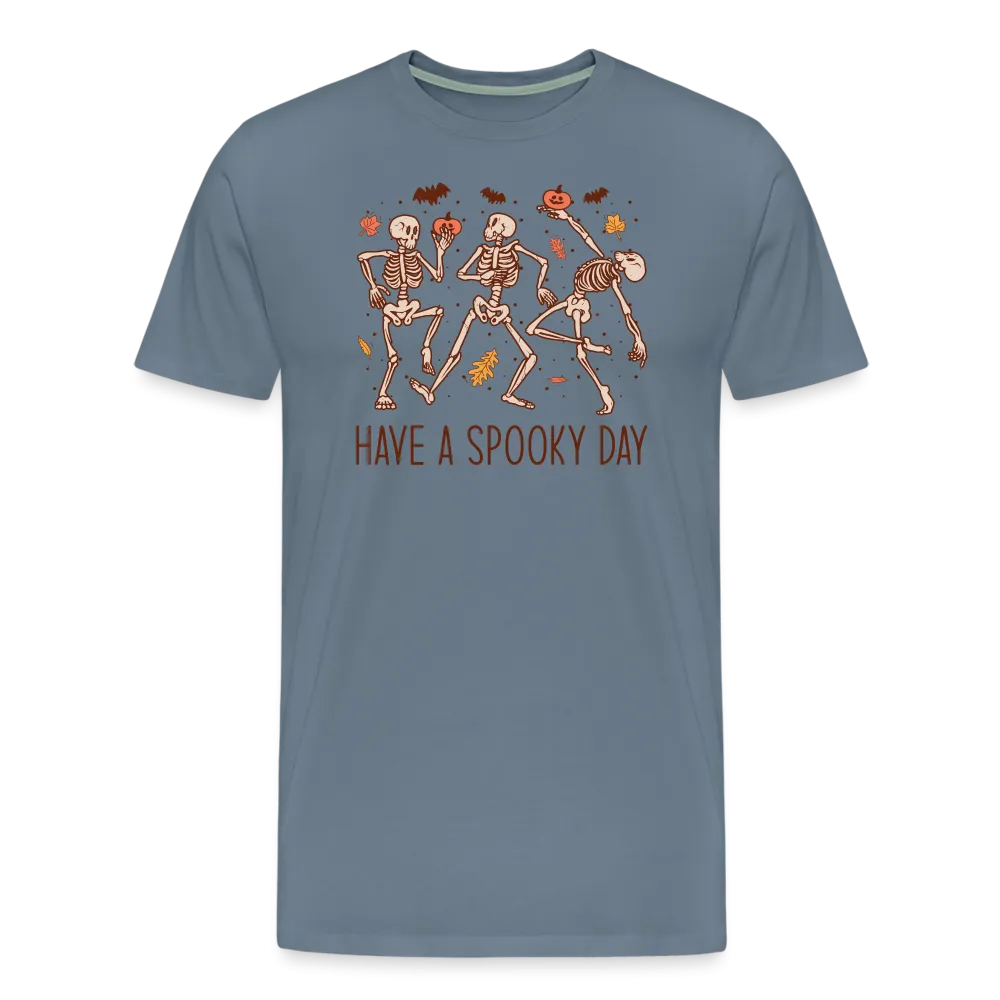 Men's 'Have a Spooky Day' Dancing Skeletons Premium Tee: The Ultimate Blend of Spook and Swagger for Halloween