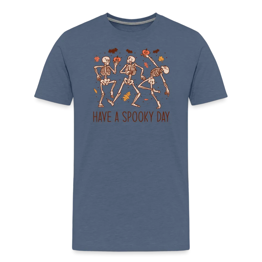 Men's 'Have a Spooky Day' Dancing Skeletons Premium Tee: The Ultimate Blend of Spook and Swagger for Halloween