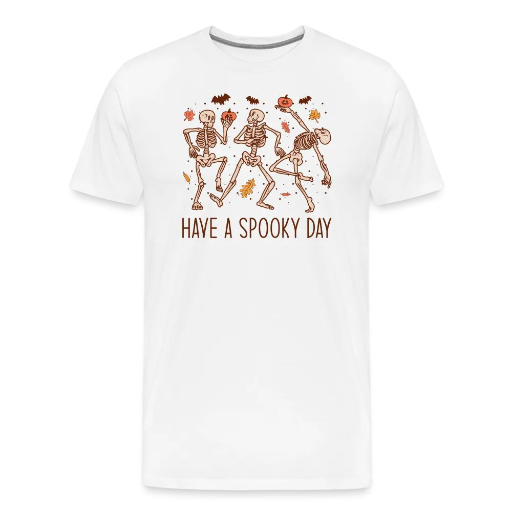 Men's 'Have a Spooky Day' Dancing Skeletons Premium Tee: The Ultimate Blend of Spook and Swagger for Halloween