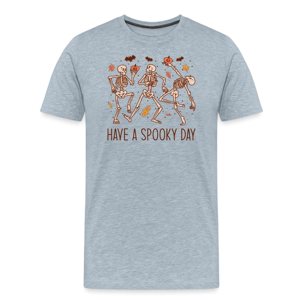 Men's 'Have a Spooky Day' Dancing Skeletons Premium Tee: The Ultimate Blend of Spook and Swagger for Halloween