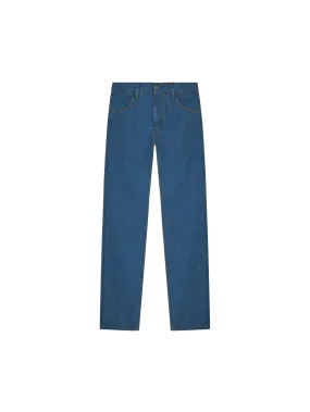 Mens Hemp Denim Straight-Leg Jeans—mid wash