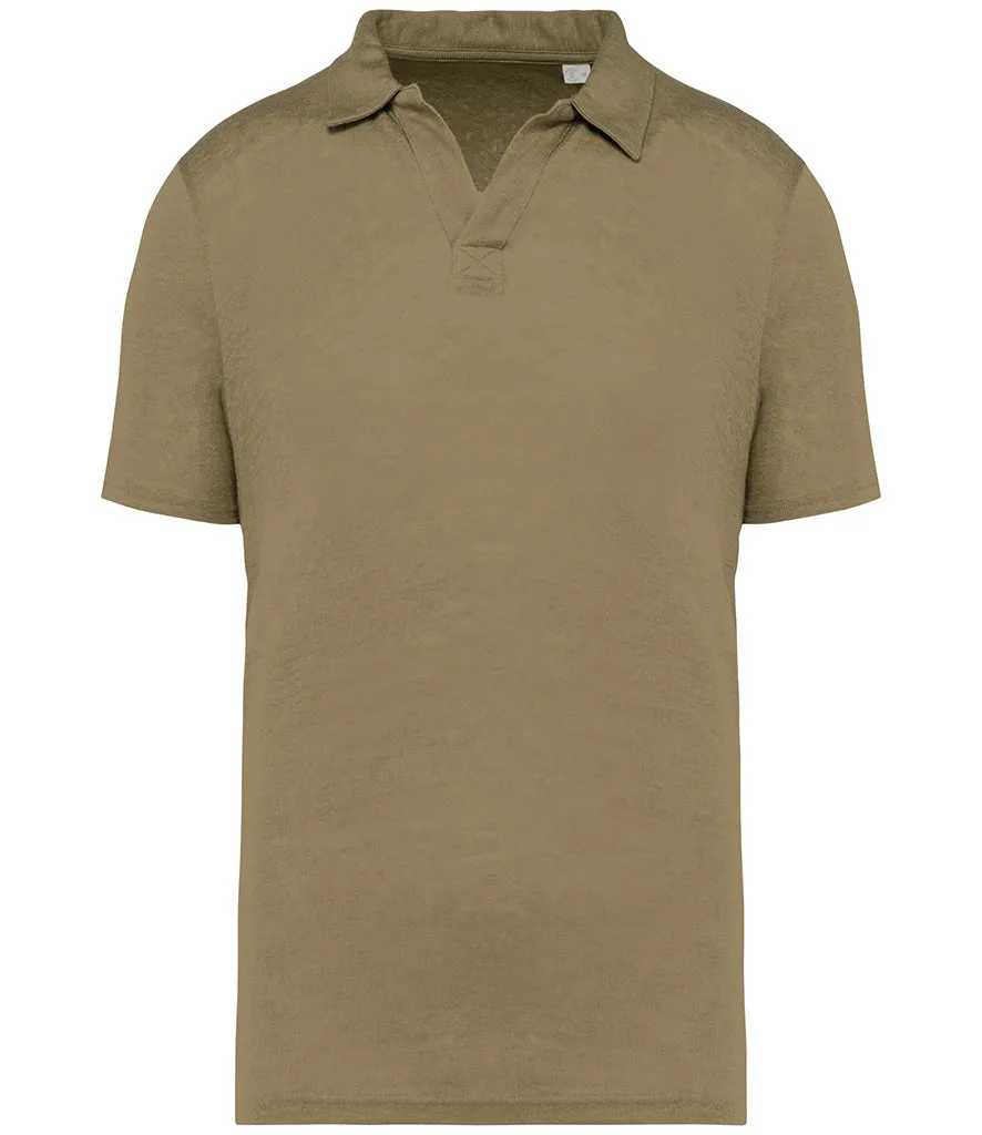 Men's Native Spirit Linen Polo Shirt {NS220}