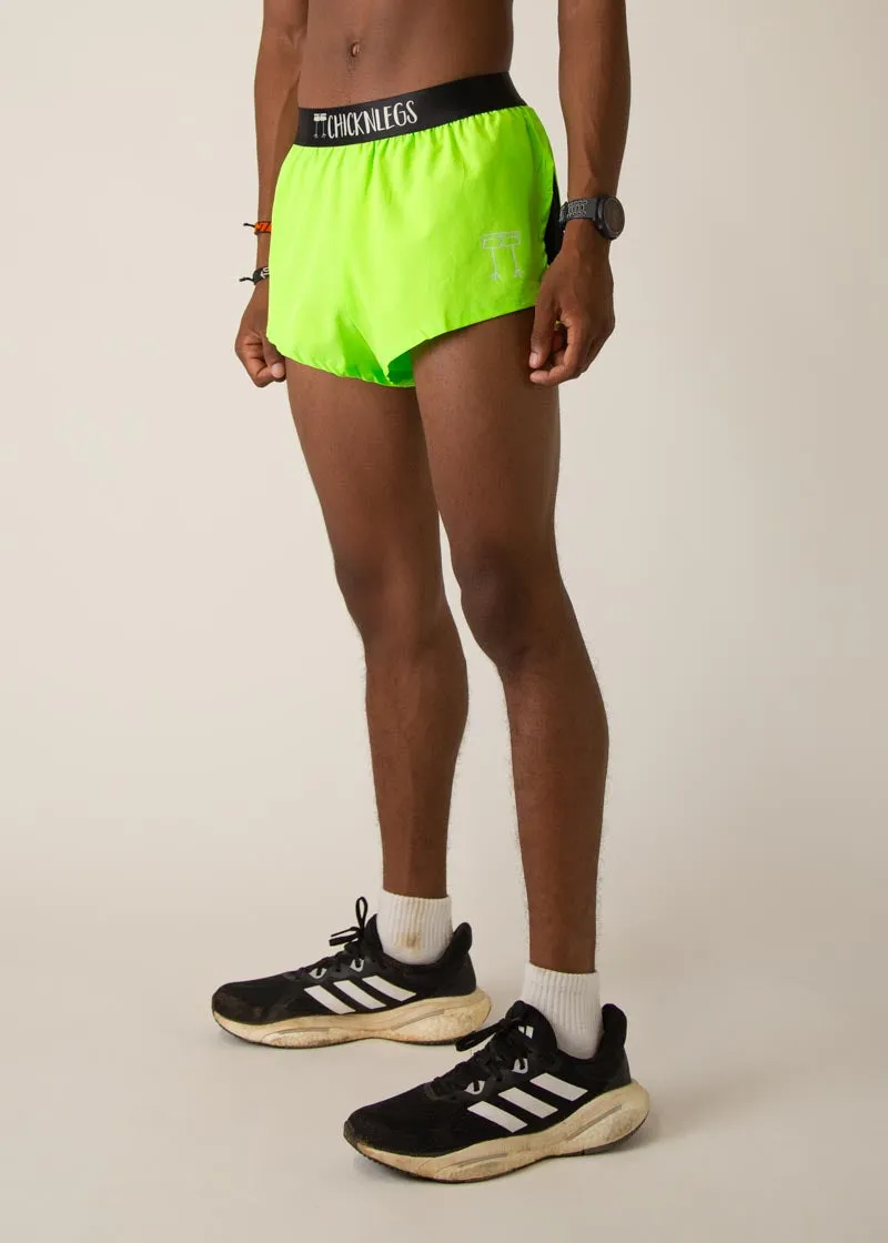 Men's Neon Green 2" Split Shorts