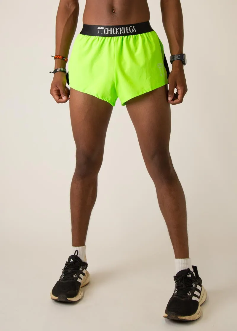 Men's Neon Green 2" Split Shorts