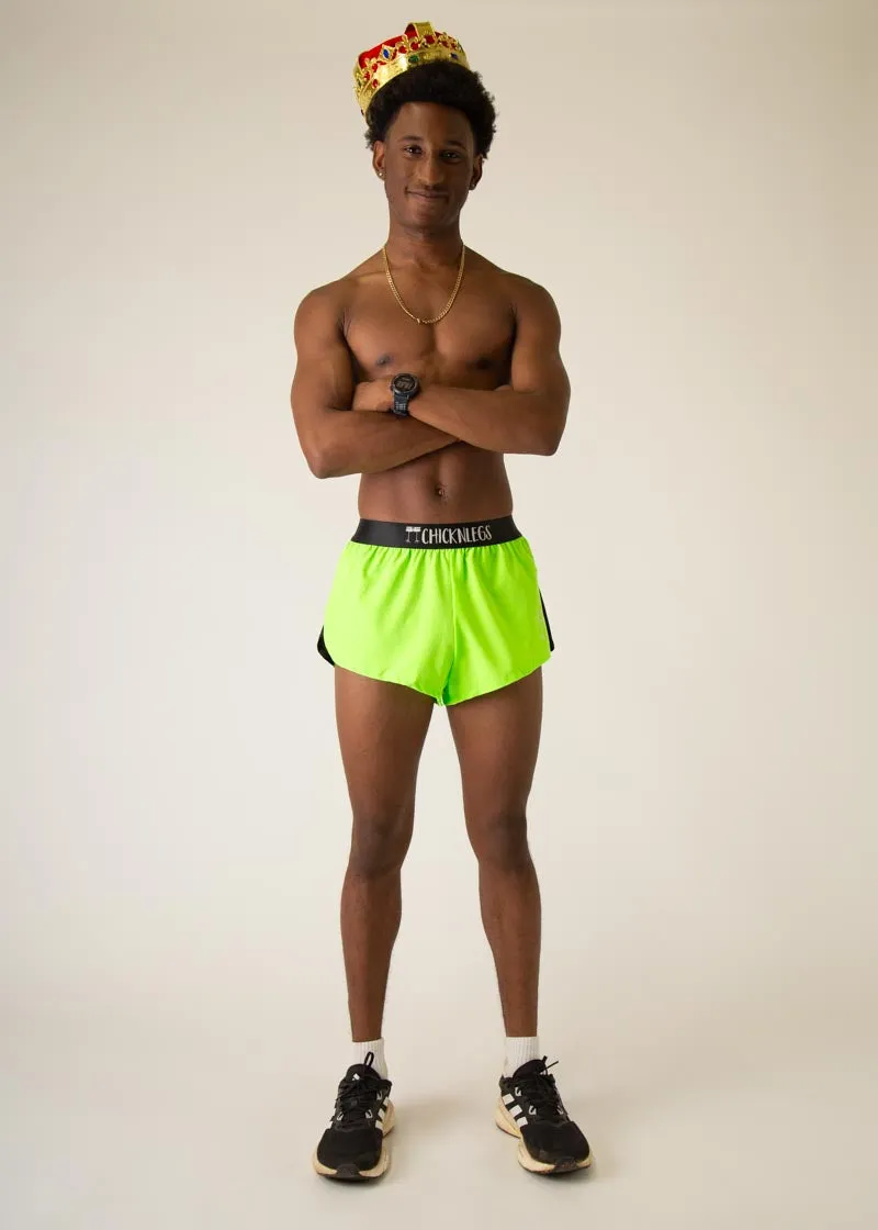 Men's Neon Green 2" Split Shorts