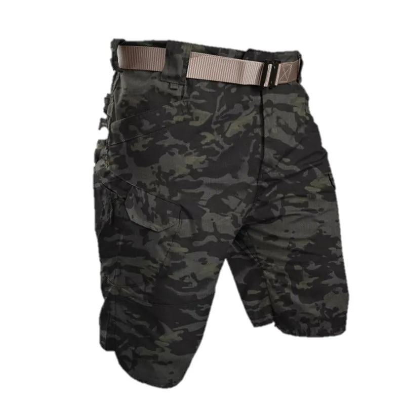 Men's Quick-Dry Work Shorts Waterproof Tactical Outdoor Casual Multi Pockets Cotton Short Pants | DK-1