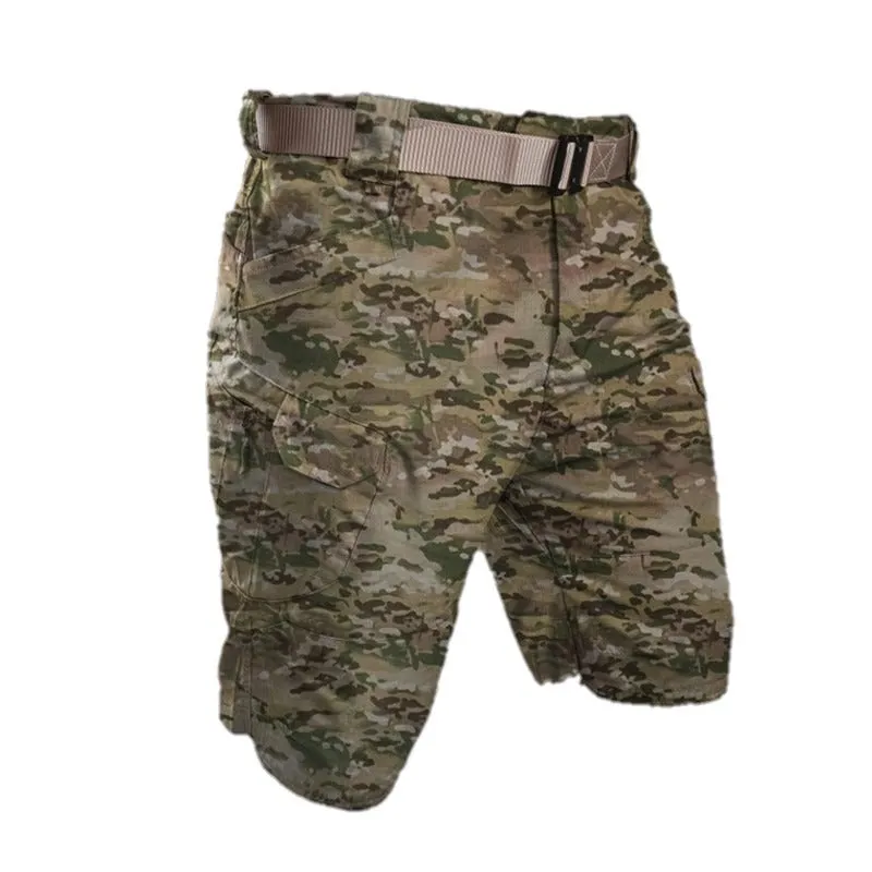 Men's Quick-Dry Work Shorts Waterproof Tactical Outdoor Casual Multi Pockets Cotton Short Pants | DK-1