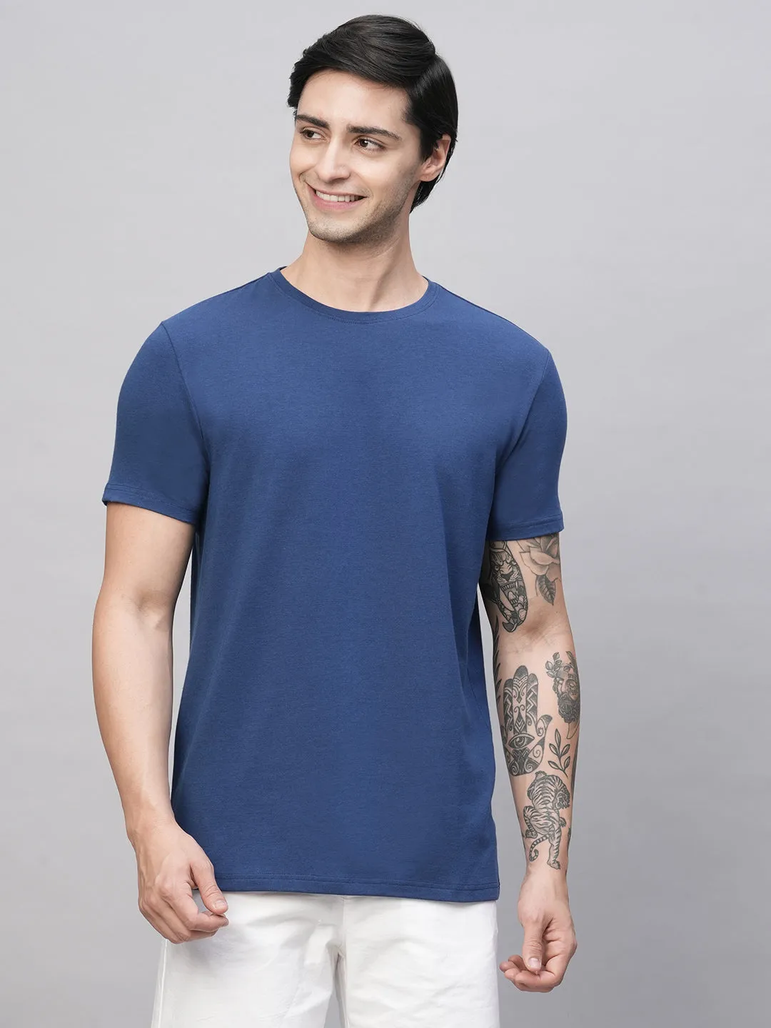 Men's Royal Cotton Bamboo Elastane Regular Fit Tshirt