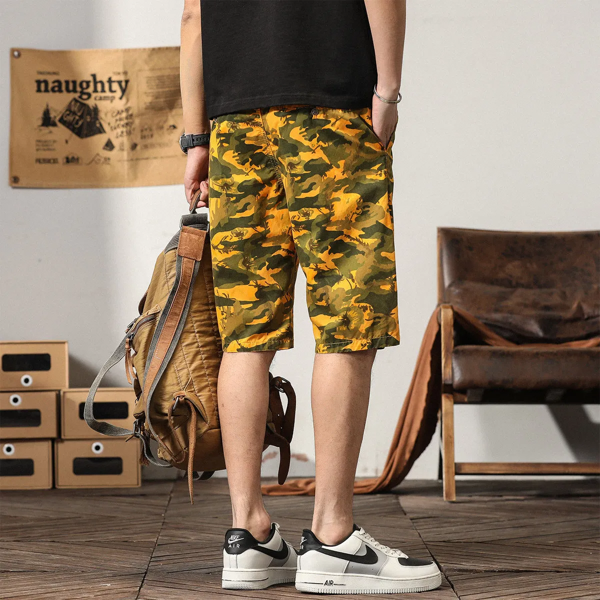 Men's Trends High Design Summer Style Loose Fit Camouflage Cargo Shorts | G3526