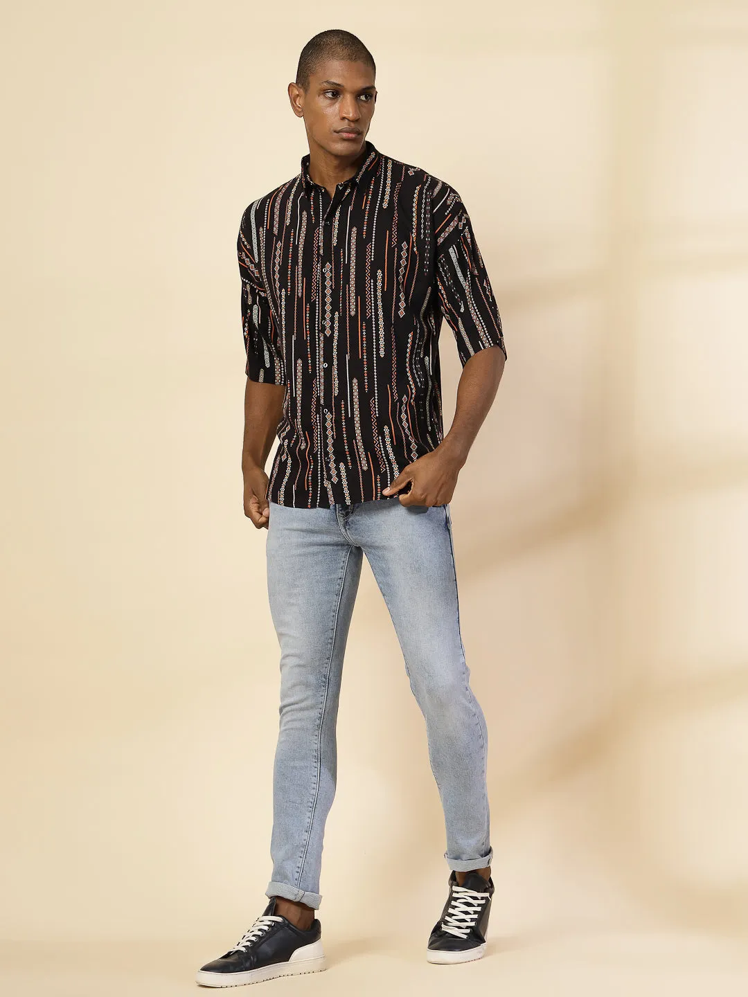 Modern Ethnic Print Shirt