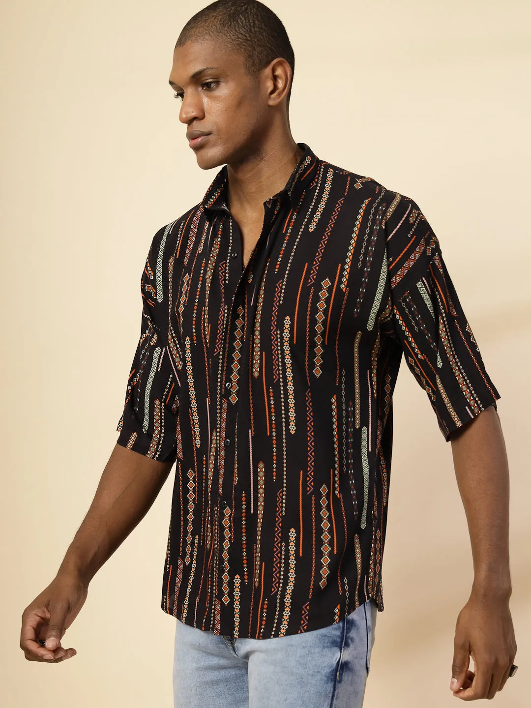 Modern Ethnic Print Shirt