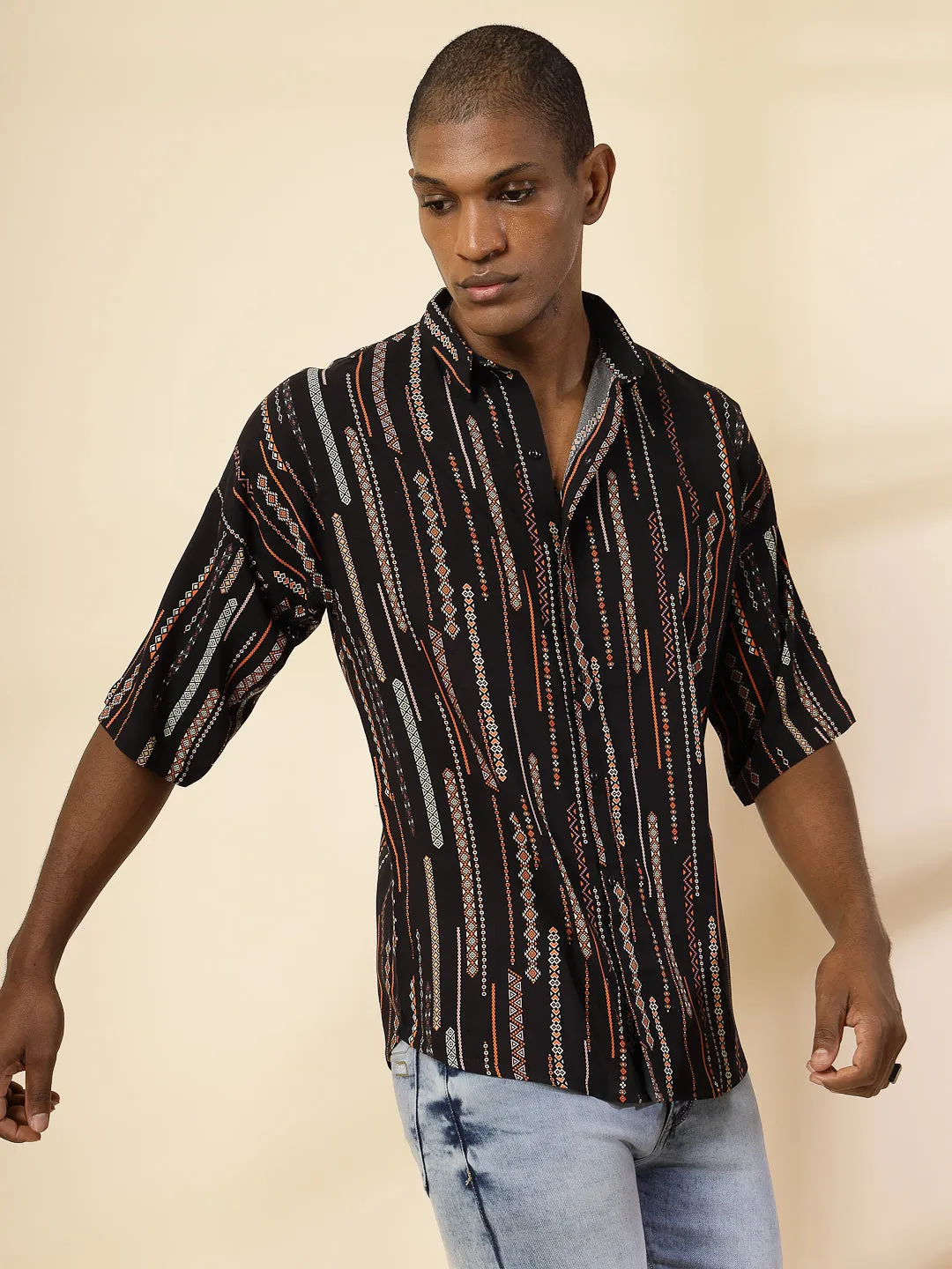 Modern Ethnic Print Shirt