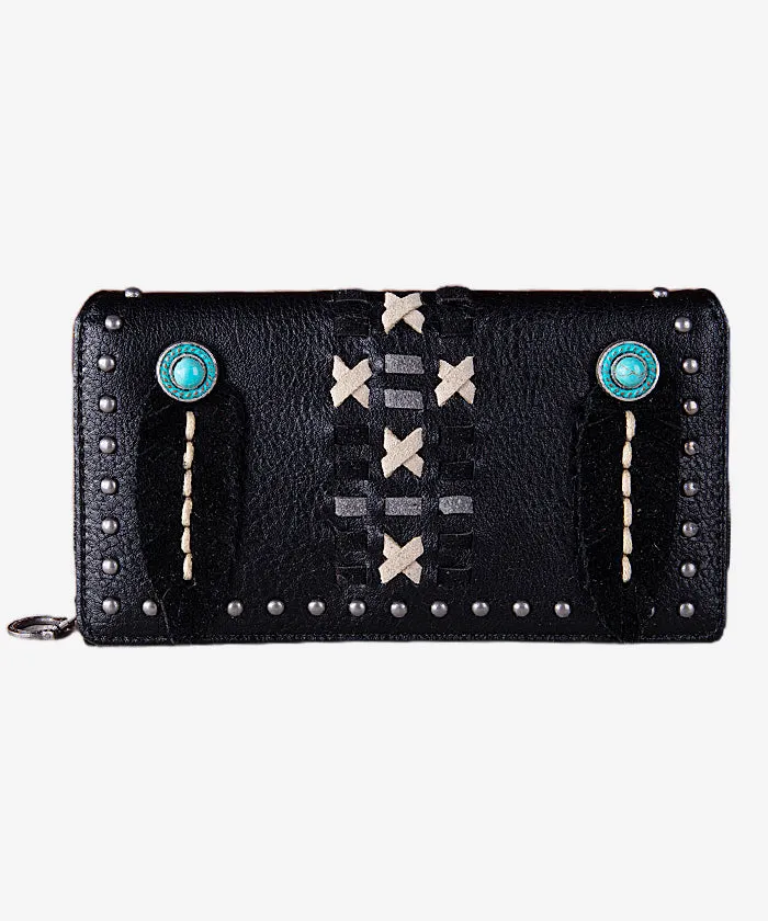 Montana West Feather Whipstitch Wallet