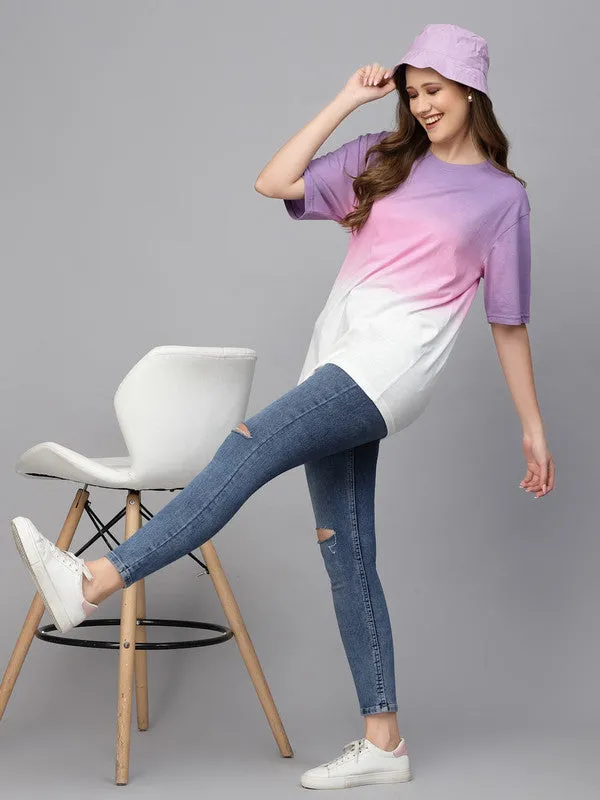 Odour Free Ombre Dyed Long T-shirt For Women