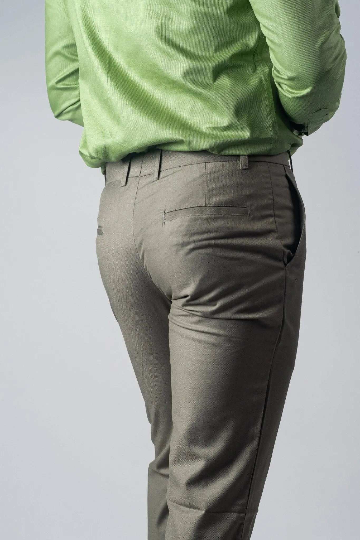 Olive Green Color Blend Cotton Pant For Men