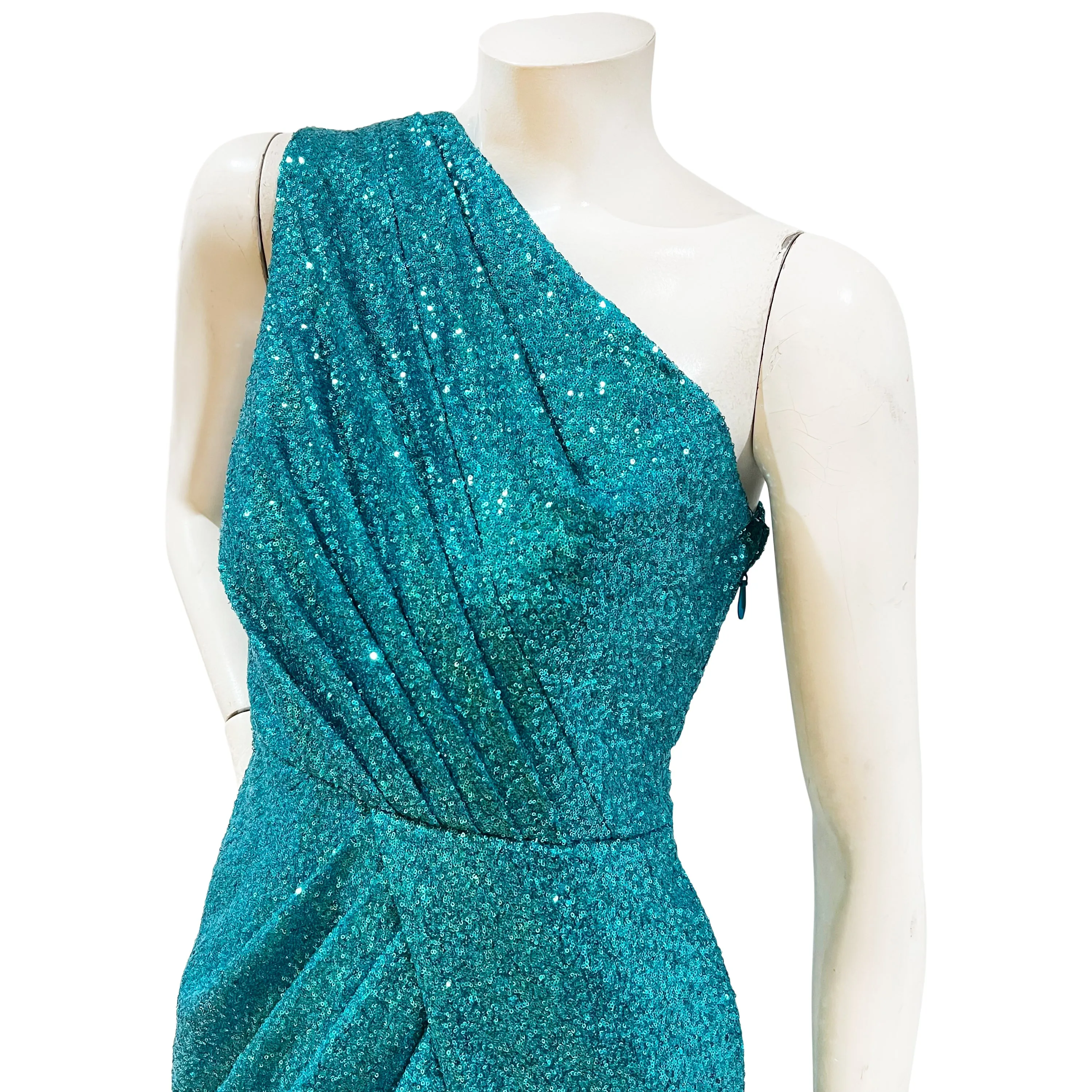 One Shoulder Sequin Gown