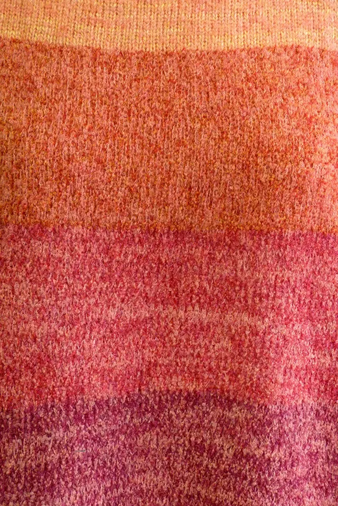 Orkney Landscape Trimneck Tunic in Red Sky at Night