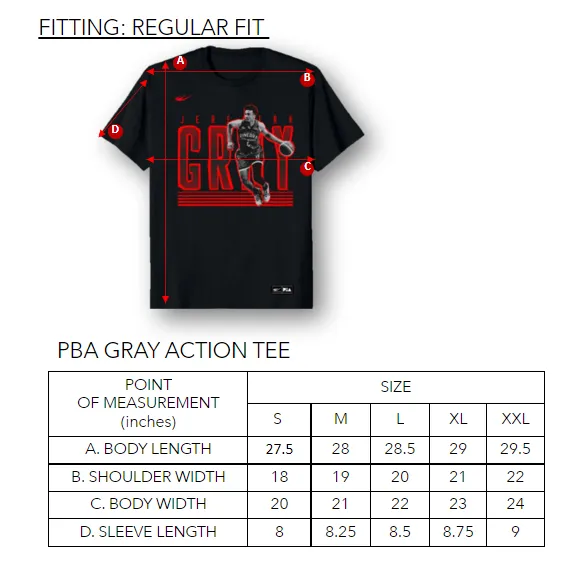 PBA GRAY ACTION TEE