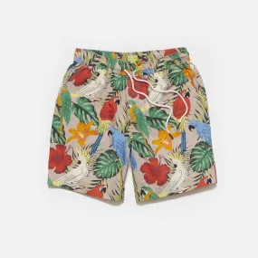 Poplin & Co. Exotic Birds Print Shorts