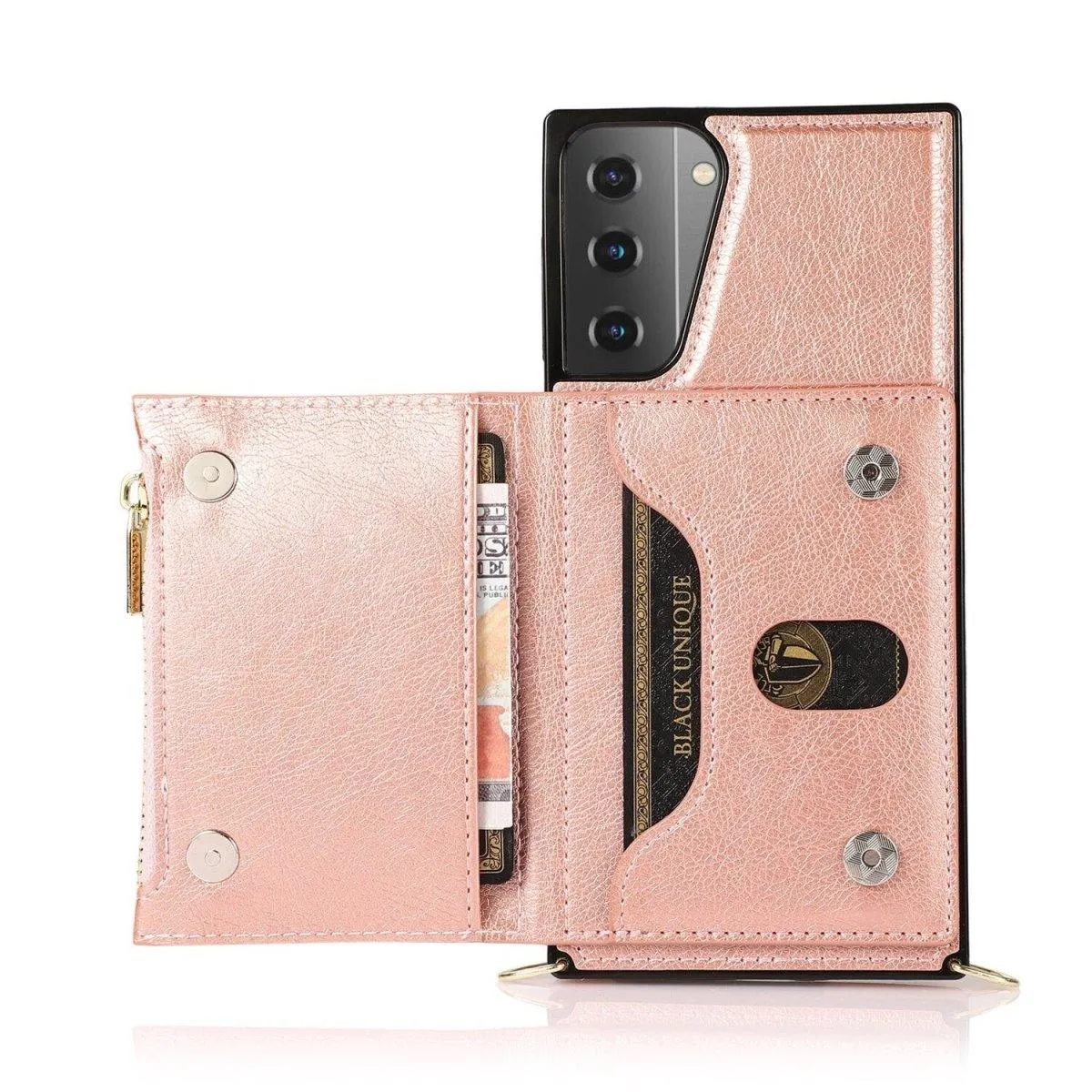 Puella Leather Galaxy Note Zipper Wallet Case with Card Holder