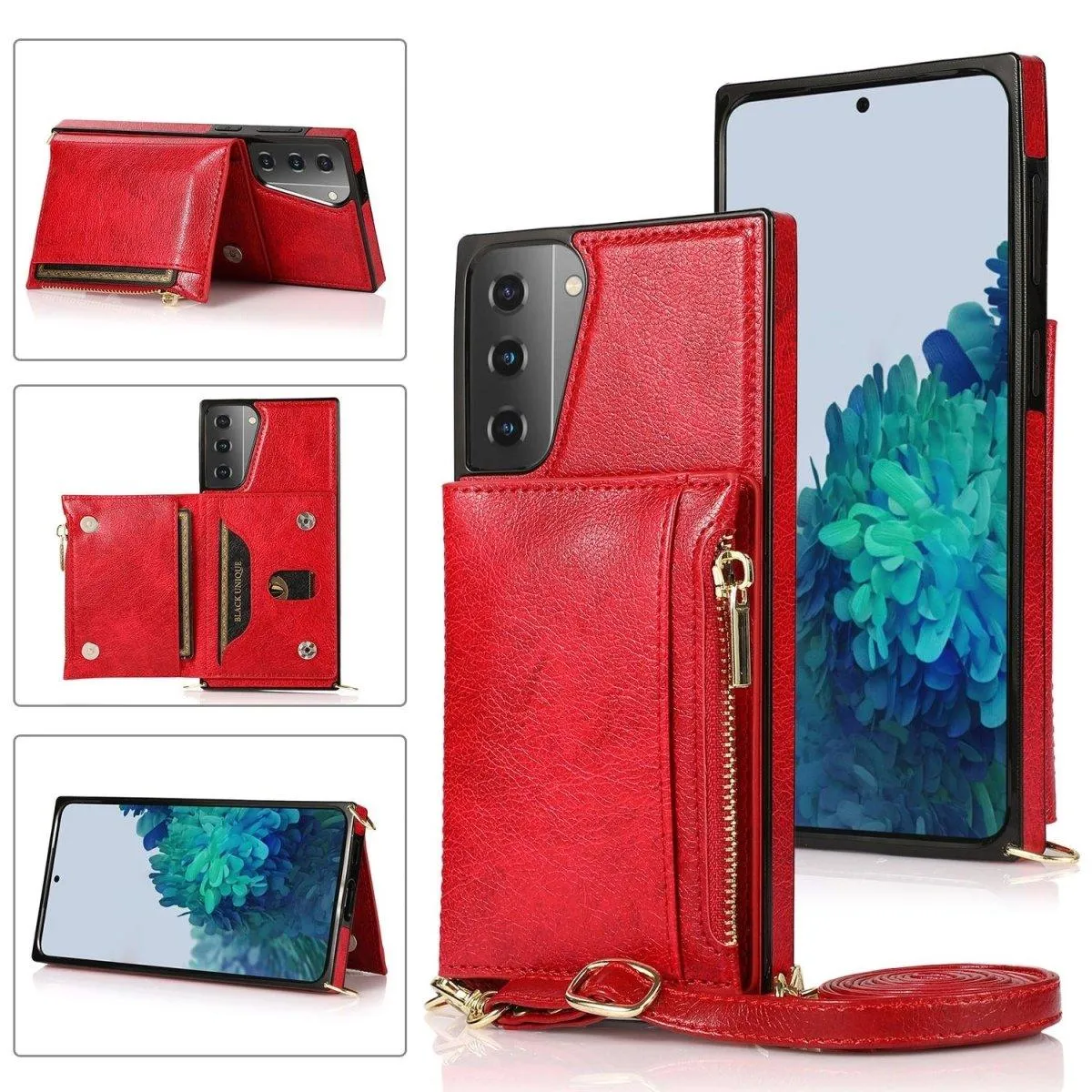 Puella Leather Galaxy Note Zipper Wallet Case with Card Holder